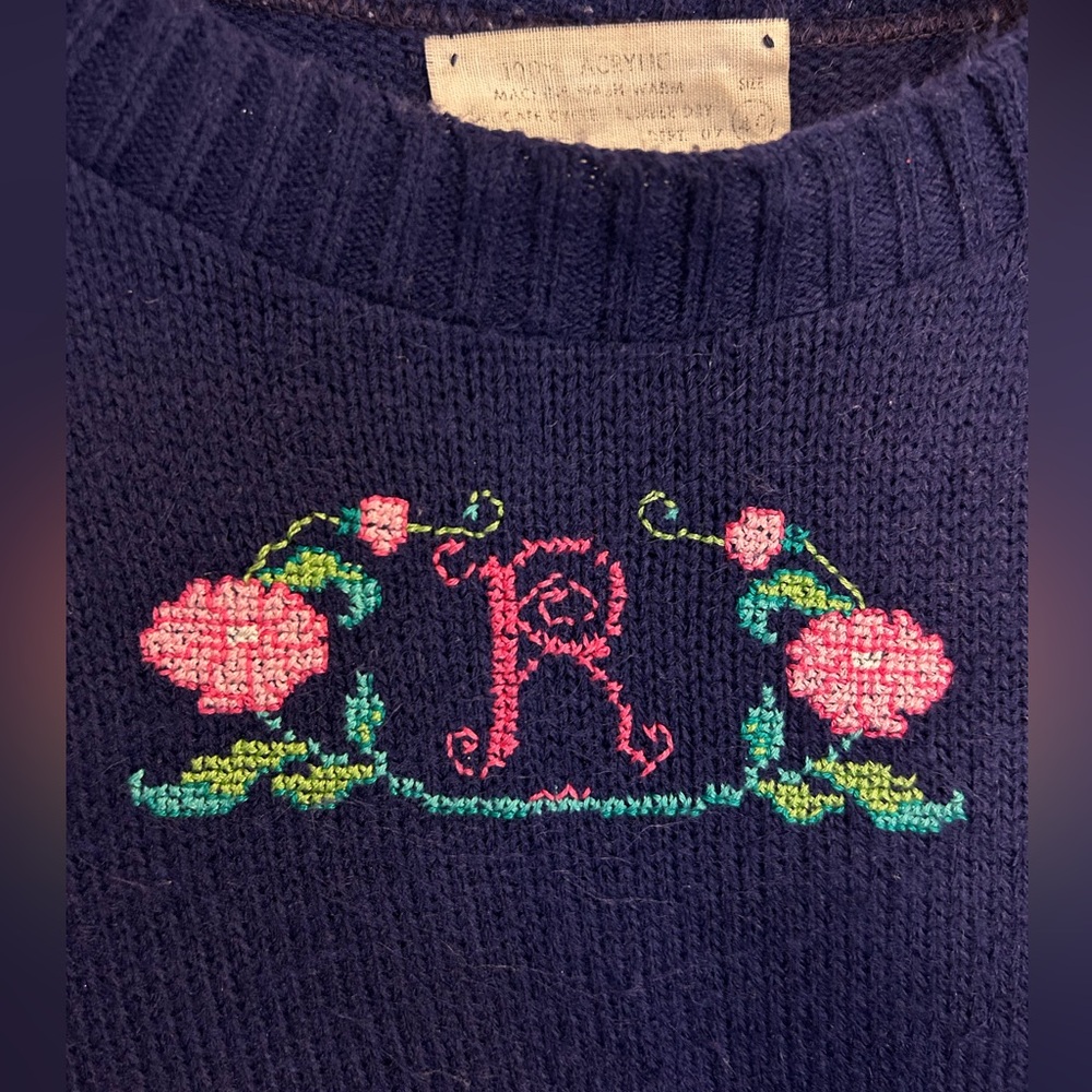 Ralph Lauren Vintage Sweater Hand Knit R initial
